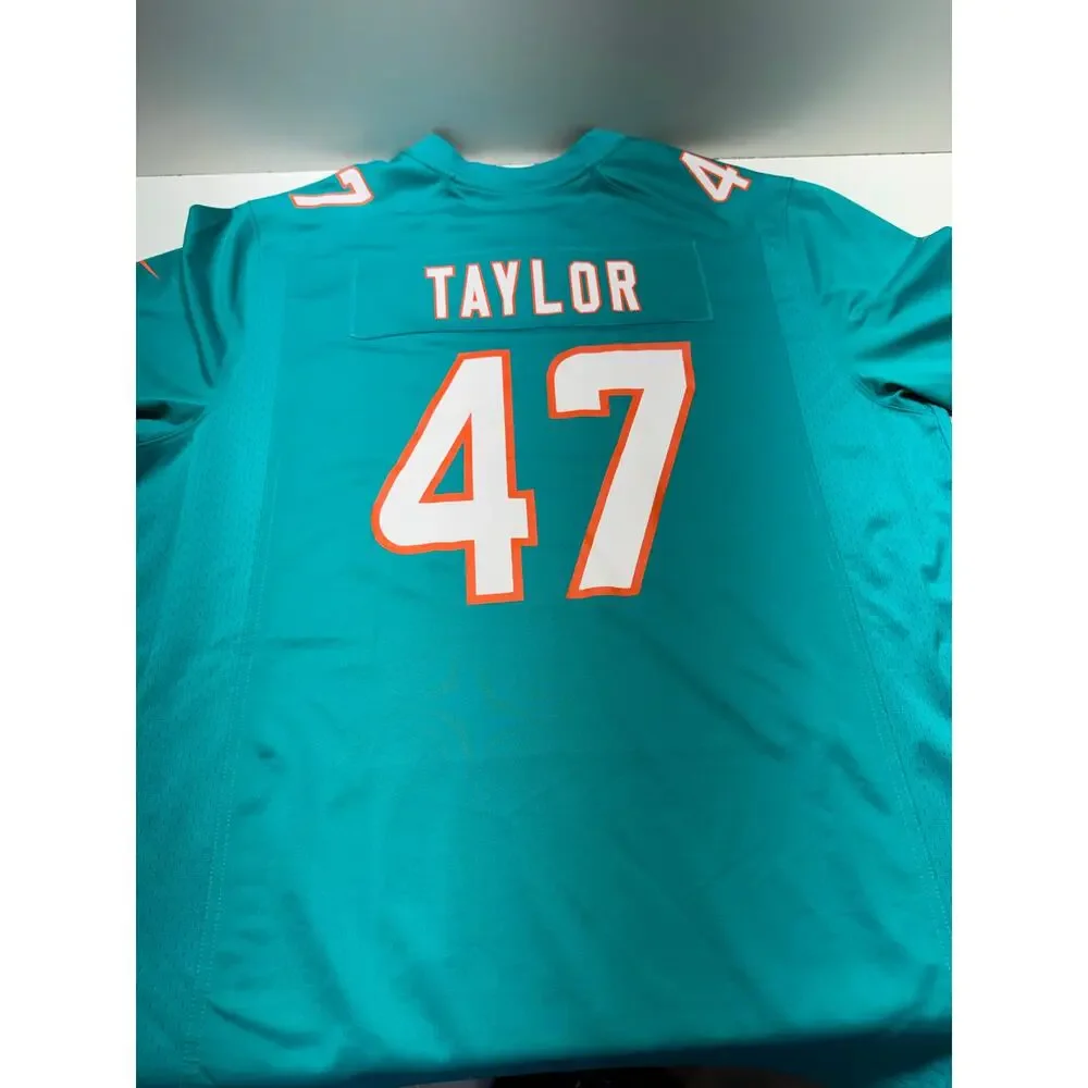 Nike Miami Dolphins 47 Jersey Sz XL NFL Teal Orange V Neck Football Sportswear